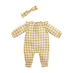 Girl's Mud Pie Plaid One-Piece And Headband Set