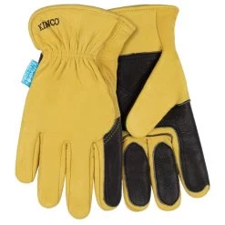 Kinco Gloves Hydroflector Water Resistant Grain Buffalo Driver W/Double Palm Glove