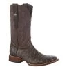 Tanner Mark Boots Men`s Matte Rustic Brown Elephant Print 12in. Brown Top Square Toe Boot
