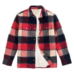 Wrangler Boys Flannel Shirt Jacket Racing Red