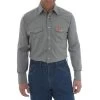 Wrangler Men's FR Flame Resistant Long Sleeve Solid -HORSE TACK Store 155537 default l