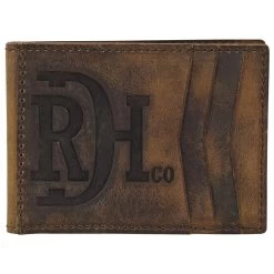 Red Dirt Hat Distressed Leather Bifold Card Wallet With Money Clip