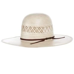 American Hats AHC 1011 Two Tone Vented Tan And Ivory 4 1/4in. Brim Round Oval Open Crown Cowboy Hat