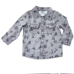 Shea Baby Boy's Long Sleeve Brand Print Pearl Snap