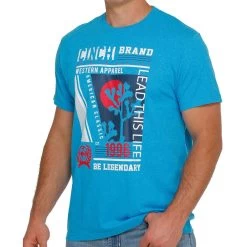 Cinch Men's Turquoise Be Legendary Tee