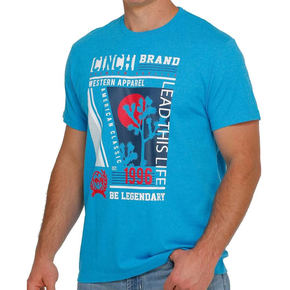 Cinch Men's Turquoise Be Legendary Tee 3 Cinch Men's Turquoise Be Legendary Tee