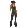 Rock & Roll Denim Black Patched High Rise Flares -HORSE TACK Store 158009 default l