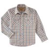 Wrangler Boy's Retro Brown Plaid Shirt -HORSE TACK Store 158576 default l