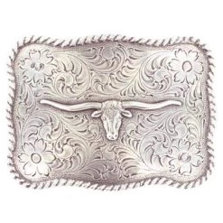 M&F Silver Longhorn Buckle