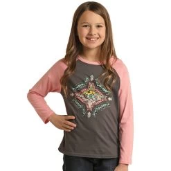 Rock & Roll Denim Girls Graphic Baseball Tee