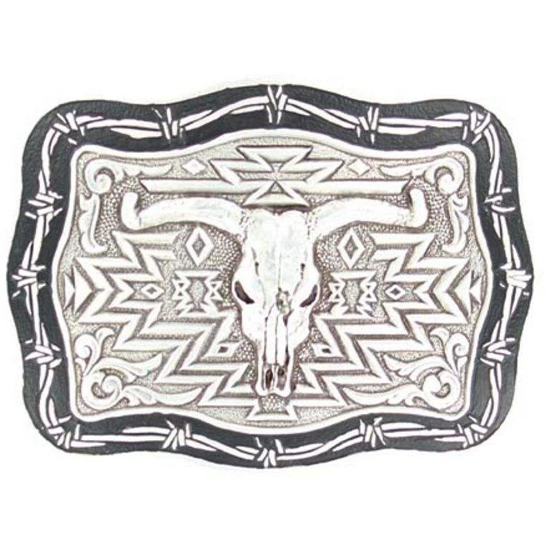 M&F Silver And Black Skull Head Buckle 3 M&F Silver And Black Skull Head Buckle