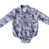 Shea Baby Farm Print Pearl Snap Onesie