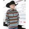 Cinch Boy's Blanket Stripe Sherpa 1/2 Zip Hoodie -HORSE TACK Store 160992 default l