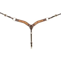 Cashel Company 2 Inch Two Tone Floral Tooled Breast Collar