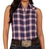 Ariat Womens REAL Billie Jean Sleeveless Button Down Shirt -HORSE TACK Store 161699 default l