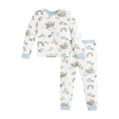 Mud Pie Blue Noah's Ark Toddler Pajama Set