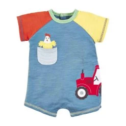 Mud Pie Tractor Baby Shortalls