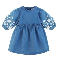 Mud Pie Embroidered Denim Toddler Dress