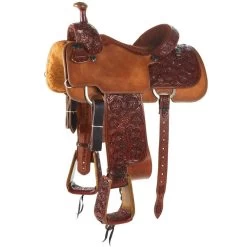 Tomahawk 3/4 Breed Floral Team Roper With Quilted Seat