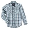 Wrangler Boy's Teal Snap Shirt -HORSE TACK Store 162389 default l