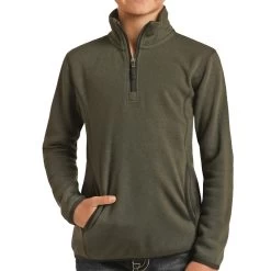 Panhandle Boys Heather Knit Quarter Zip Pullover