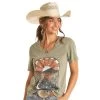 Rock & Roll DenimWomens Senery Graphic Tee -HORSE TACK Store 162746 default l