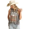 Rock & Roll Denim N Womens Graphic Tank With Fringe -HORSE TACK Store 162825 default l