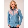 Roper Womens Paisley Yoke Denim Pearl Snap 1 Roper Womens Paisley Yoke Denim Pearl Snap -HORSE TACK Store 163265 default l