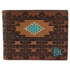 Men Bifold Wallet Laced Southwest Medallion