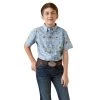 Ariat Boy's Mauri Lilac Classic Short Sleeve Shirt -HORSE TACK Store 163537 default l