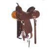 Burns Saddlery 13 1/2 Inch 30HD Chocolate Roughout Barrel Saddle