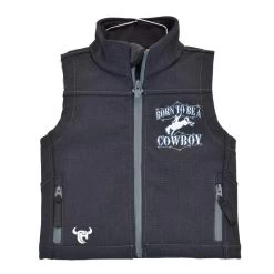 Cowboy Hardware Boys Born To Be A Cowboy Poly Shell Vest Smoke