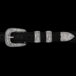 Vogt Silversmiths The Rope Edge Engraved New Yorker Buckle Set