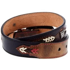 Hooey Jr. Belt With Whipstitch And Concho -HORSE TACK Store 1656BEJ2 2