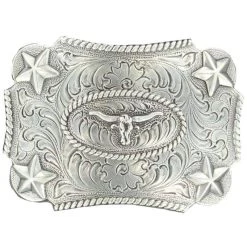 Kids Silver Longhorn Buckle