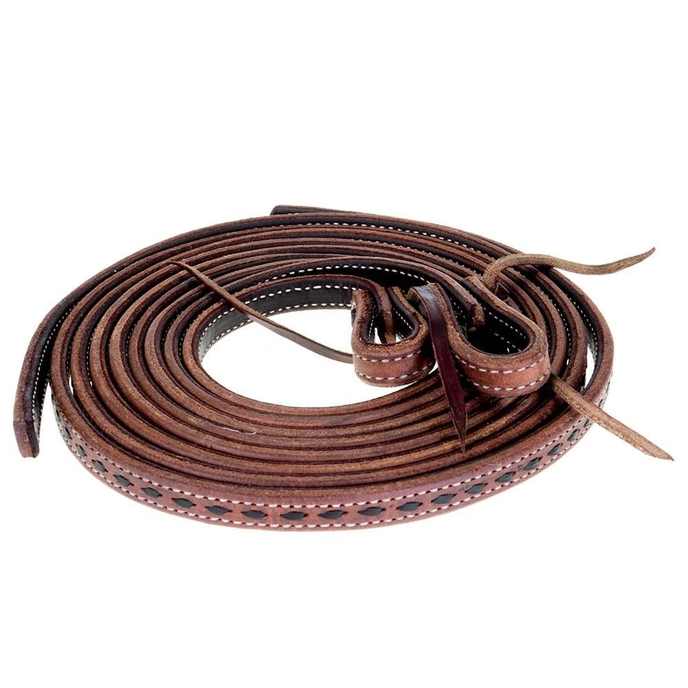 NRS 5/8in Heavy Oil Buckstitch Latigo Split Reins 3 NRS 5/8in Heavy Oil Buckstitch Latigo Split Reins