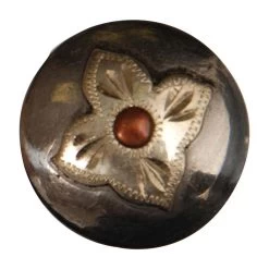 Cowpuncher 1in Floral Engraved Concho