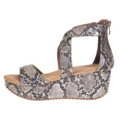 Corkys Footwear Women's Corkys Fay Taupe Snake Wedge -HORSE TACK Store 30 5357 TAUPESNAKE 2