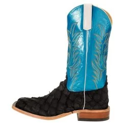 Anderson Bean Men's Matte Black Bass Boots 13in. Blue Luster Top Boot -HORSE TACK Store 323501 2
