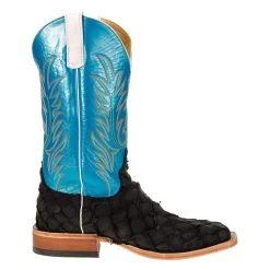 Anderson Bean Men's Matte Black Bass Boots 13in. Blue Luster Top Boot -HORSE TACK Store 323501 4
