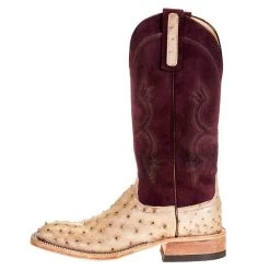 Anderson Bean Women's Tan Full Quill 13in. Burgundy Suede Cowgirl Boot -HORSE TACK Store 330764 2
