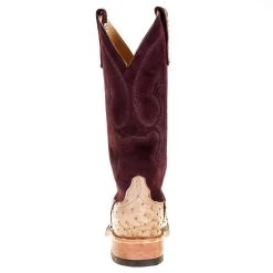 Anderson Bean Women's Tan Full Quill 13in. Burgundy Suede Cowgirl Boot -HORSE TACK Store 330764 3