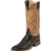 Justin Boots Men's Justin AQHA Remuda Series Black Smooth Ostrich Cowboy Boots -HORSE TACK Store 37031 default l