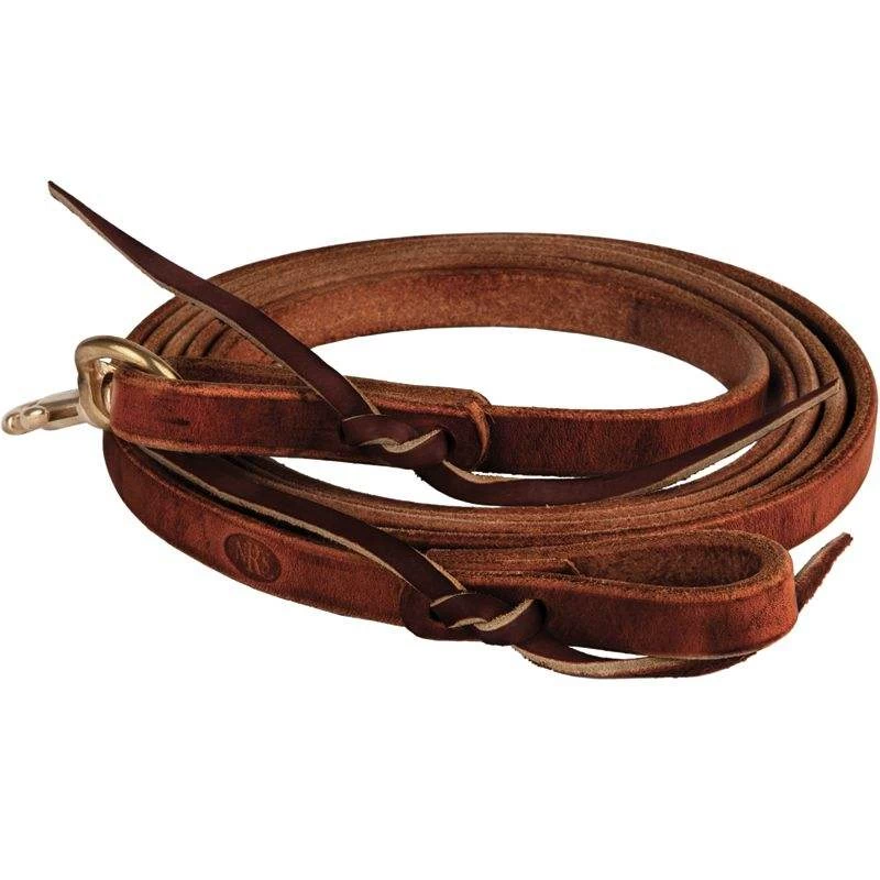Nrs Tack 8 Ft. X 5/8 In. Oiled Harness Leather Flat Roping Reins 3 Nrs Tack 8 Ft. X 5/8 In. Oiled Harness Leather Flat Roping Reins