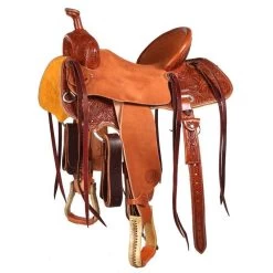 NRS Competitor Series Chestnut Poinsettia Barrel Saddle With Pencil Roll