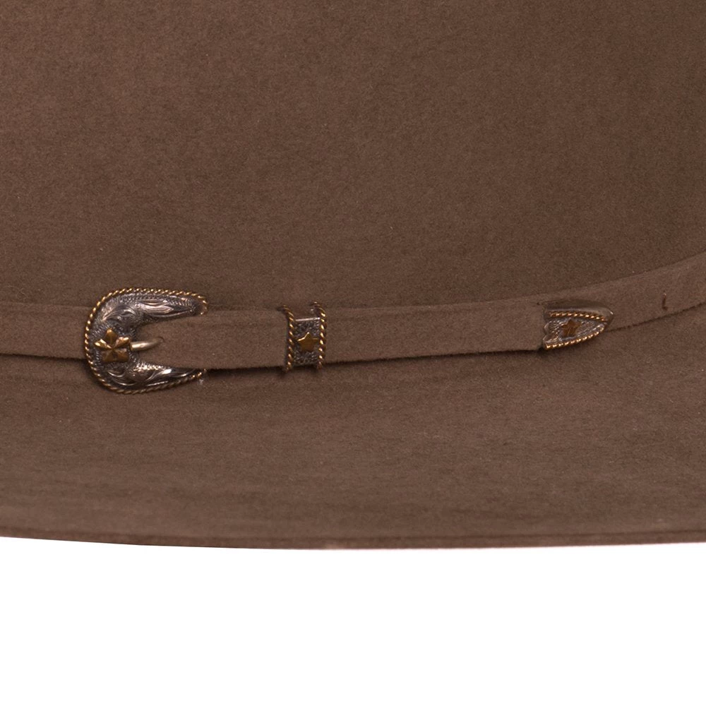 American Hats 500X Pecan 4 /4in. Brim Open Crown Felt Cowboy Hat 5 American Hats 500X Pecan 4 /4in. Brim Open Crown Felt Cowboy Hat - Image 3