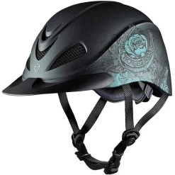 Troxel Rebel Turquoise Rose Helmet