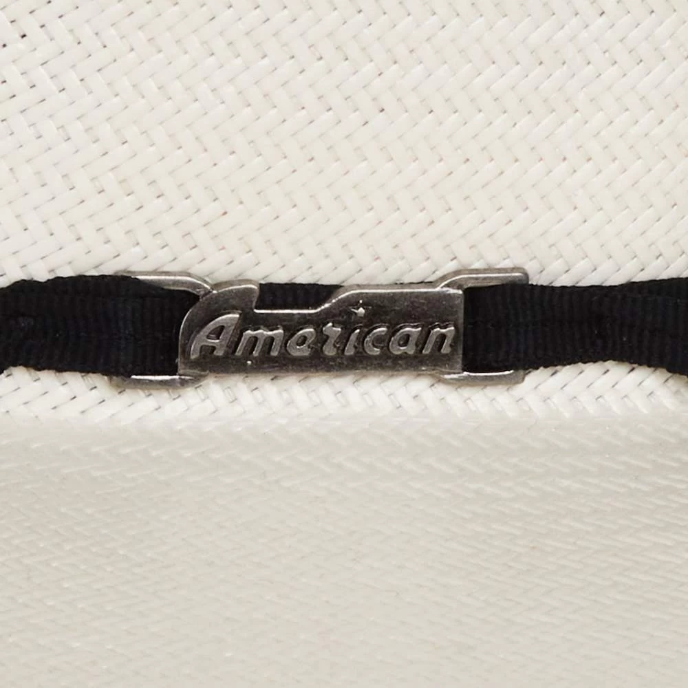 American Hats AHC 7104 Solid Weave Fancy Vent Ivory 4 1/4in. Brim Round Oval Open Crown Cowboy Hat 4 American Hats AHC 7104 Solid Weave Fancy Vent Ivory 4 1/4in. Brim Round Oval Open Crown Cowboy Hat - Image 2