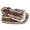 Western Fashion Men's Vintage Snowflake Brown Belt -HORSE TACK Store 77420 default l