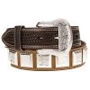 Western Fashion Men's NRS Leather Belt With Square Concho